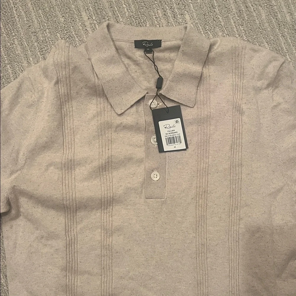 NWT Rails Men’s Cillian Polo Shirt - medium - silversand - Picture 4 of 5